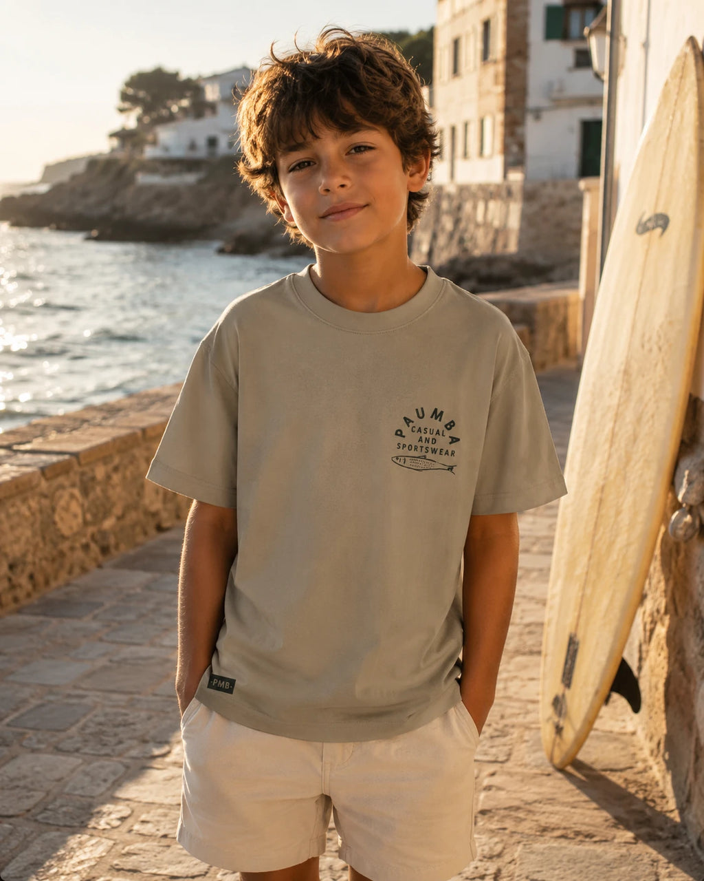 Three Fishes Mocha Beige Kid Front