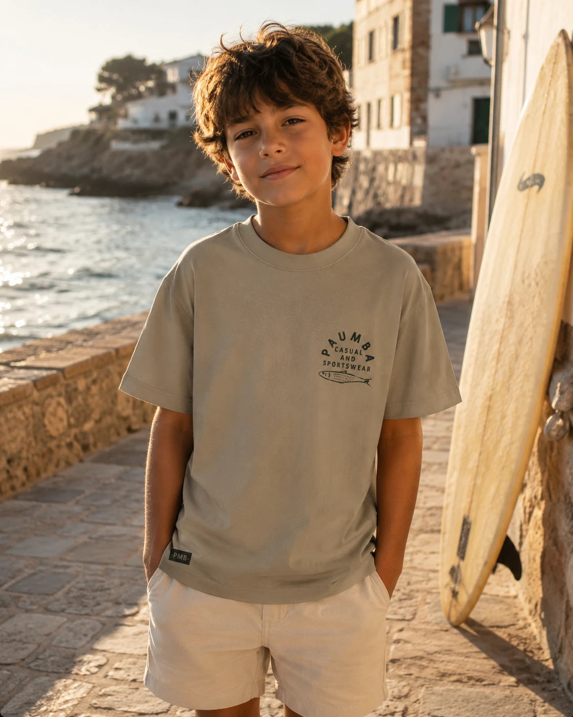 Three Fishes Mocha Beige Kid Front